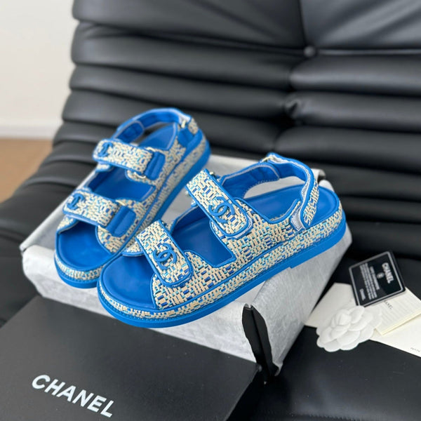 Dad Sandals Sheepskin Cobalt Blue