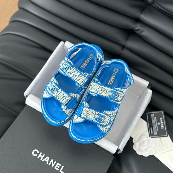 Dad Sandals Sheepskin Cobalt Blue