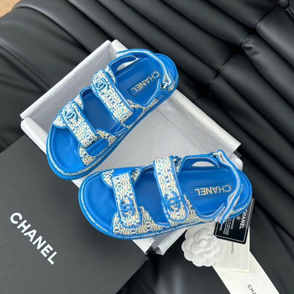 Dad Sandals Sheepskin Cobalt Blue