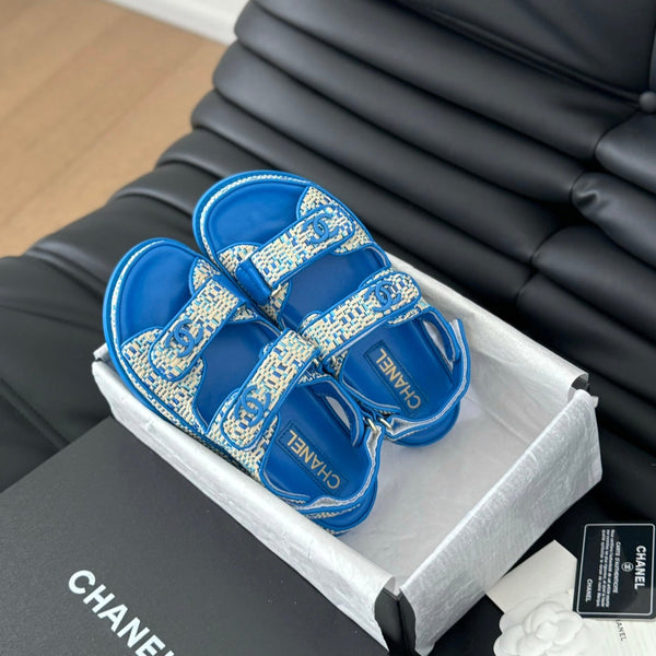 Dad Sandals Sheepskin Cobalt Blue