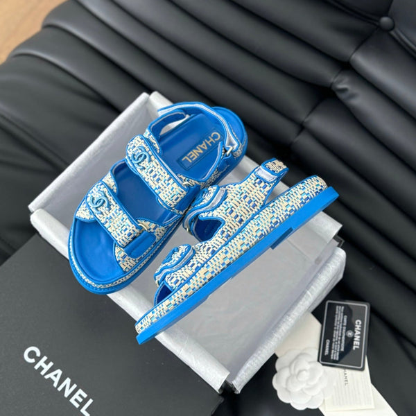 Dad Sandals Sheepskin Cobalt Blue