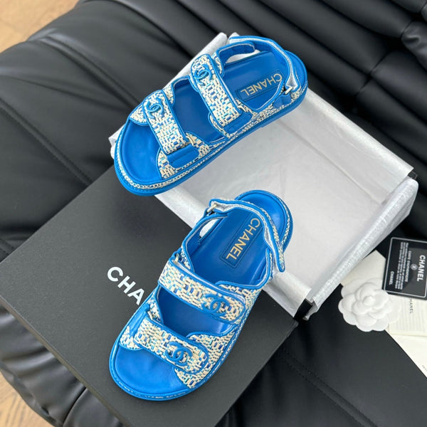 Dad Sandals Sheepskin Cobalt Blue