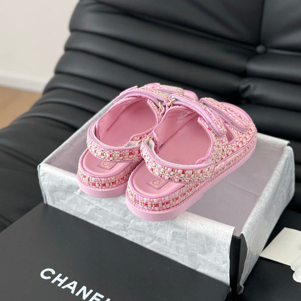 Dad Sandals Sheepskin Light Pink