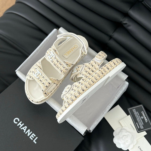 Dad Sandals Sheepskin Beige Cream