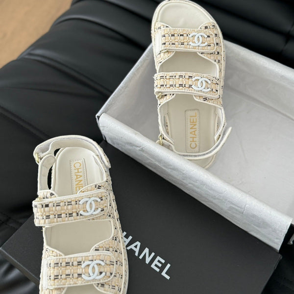 Dad Sandals Sheepskin Beige Cream