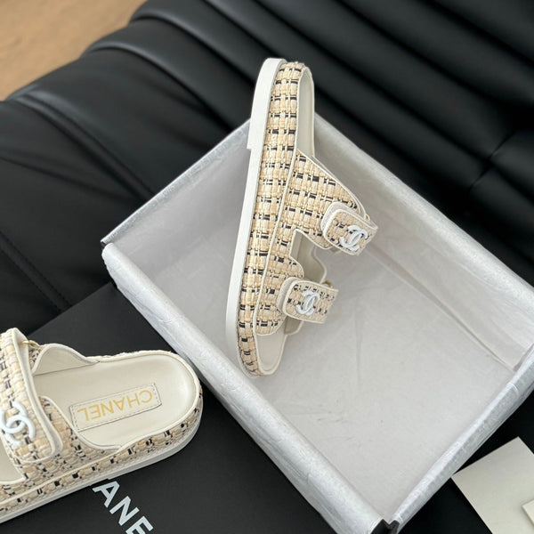 Mule Sandals Sheepskin Beige Cream