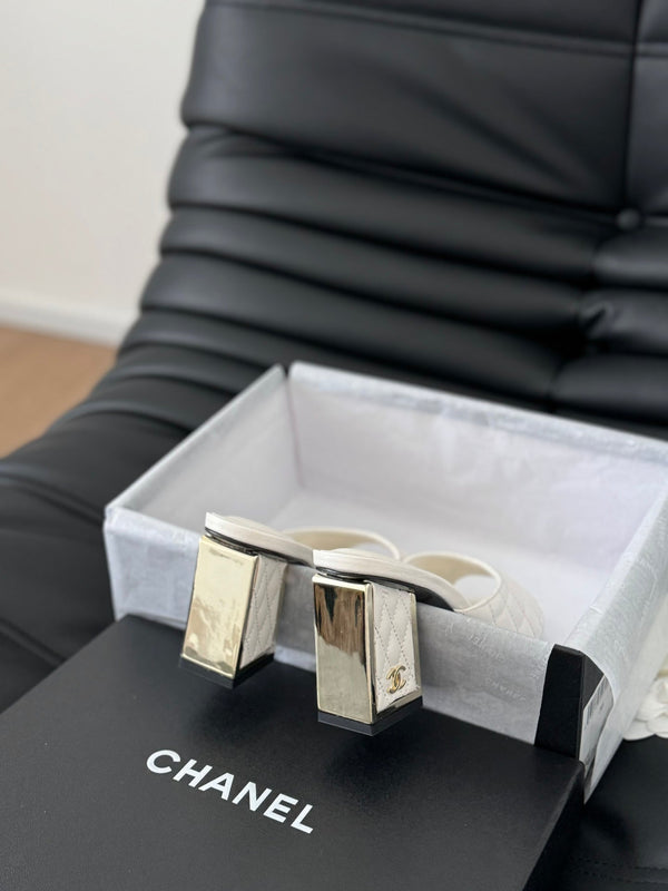 sandalo cc 70 vitello trapuntato bianco