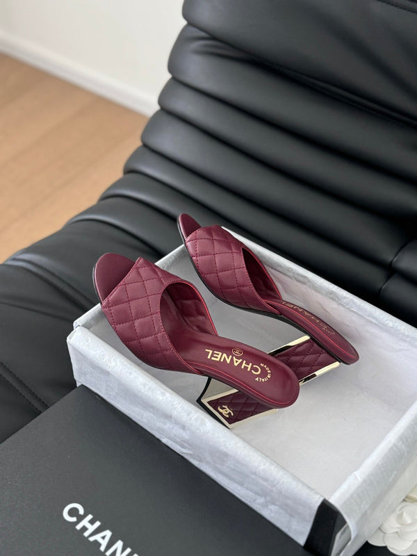 cc sandal 70 burgundy quilted calfskin