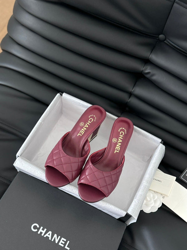 cc sandal 70 burgundy quilted calfskin