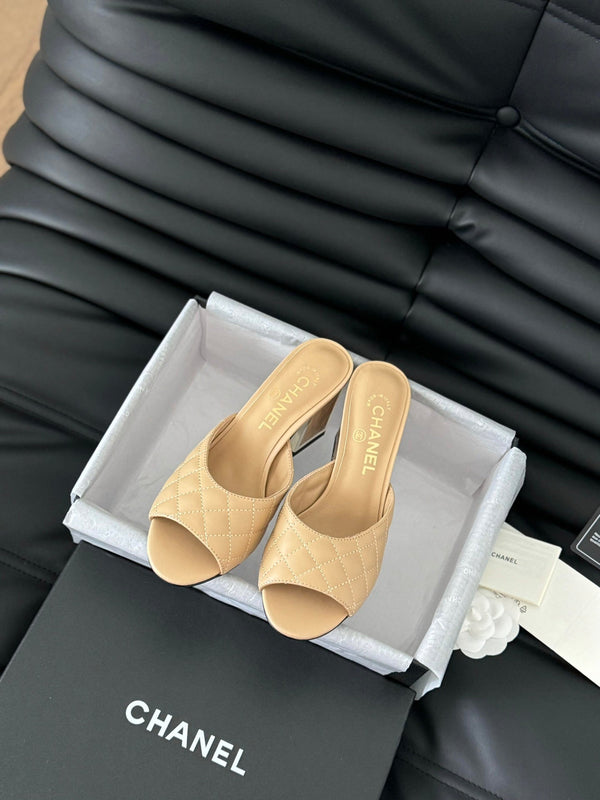 cc sandal 70 beige quilted calfskin