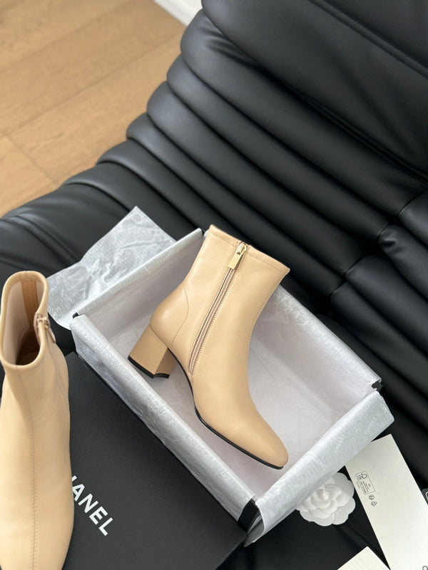 CC Ankle Boot Beige Calfskin