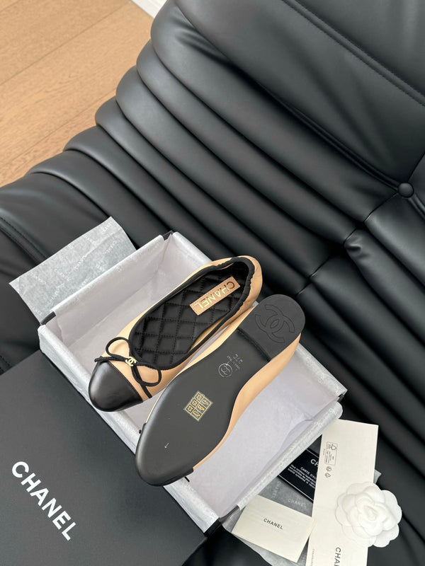 CC Ballet Flats In Beige Lambskin 143538