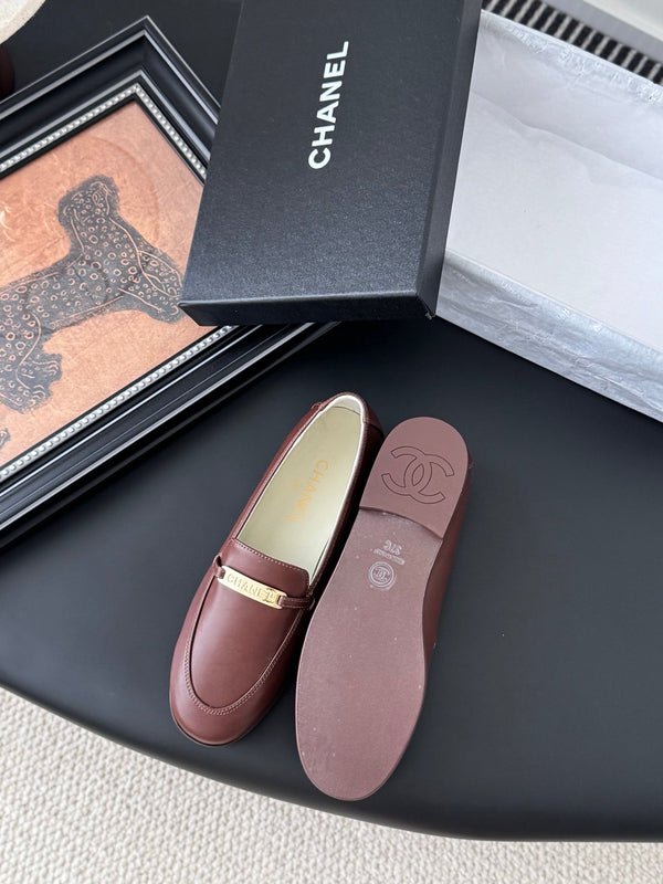 CC 25K Vintage Finition Main Loafers Reddish Brown Calfskin 458642