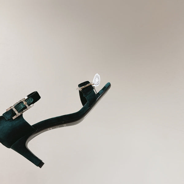 Sandali con fibbia HM in pelle di vitello color verde acqua 308163