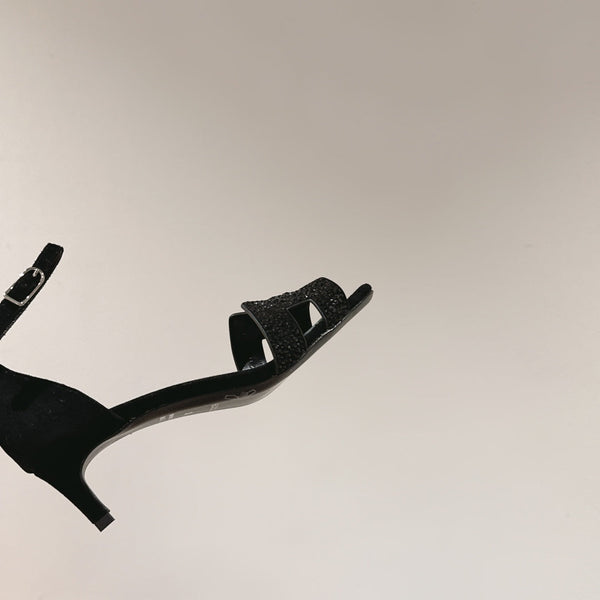 HM Diamond Sandals Black Calfskin 308100