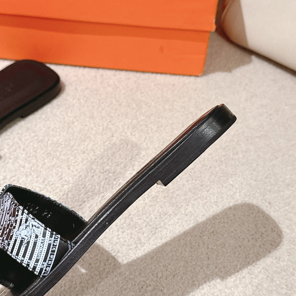 HM 3D Oran Sandals Black Calfskin 243961