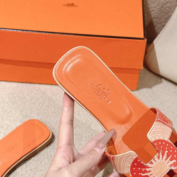 HM 3D Oran Sandals Orange Calfskin 243962