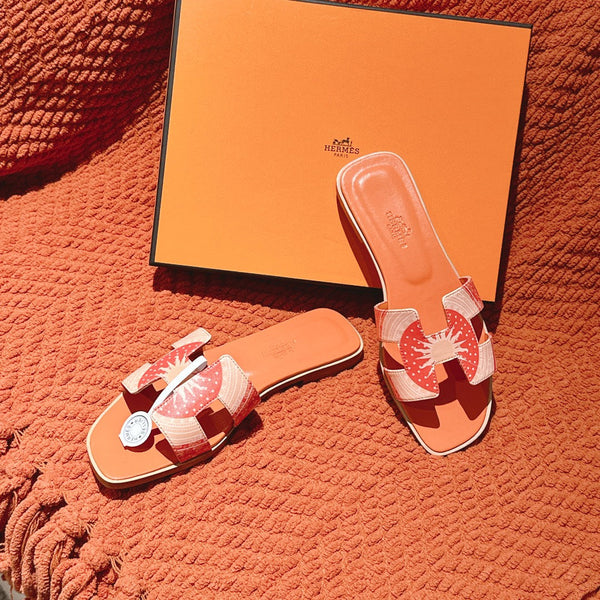 HM 3D Oran Sandals Orange Calfskin 243962