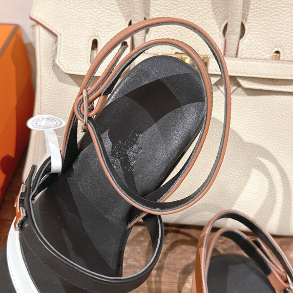 HM Harmonie Sandal Black Mix White Mix Light Brown Swift Calfskin 256884