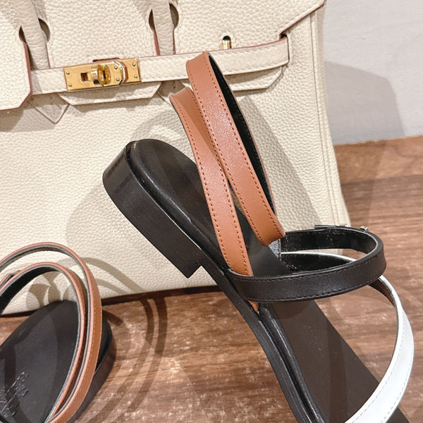 HM Harmonie Sandal Black Mix White Mix Light Brown Swift Calfskin 256884