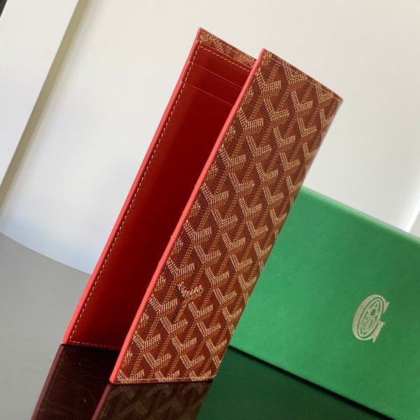 PORTAFOGLIO RICHELIEU CON LIBRETTO DEGLI ASSEGNI 19 IN TELA GOYARDINE ROSSO PERSIANO E PELLE DI VITELLO