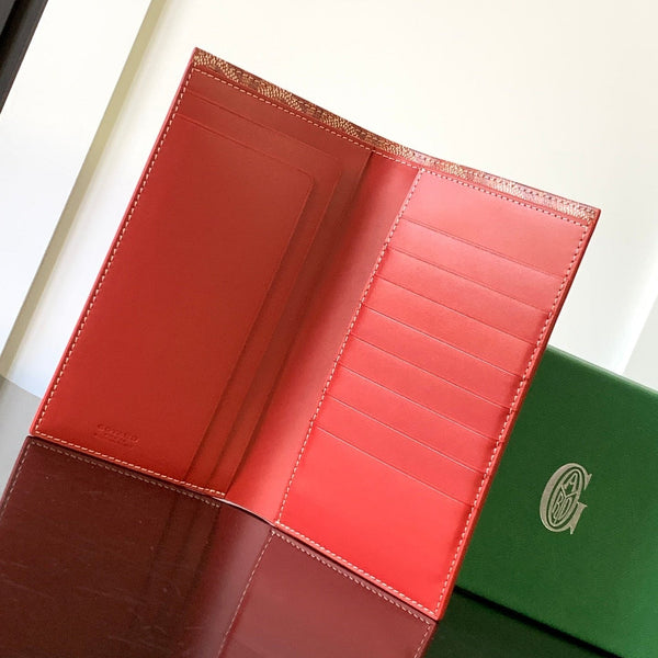 PORTAFOGLIO RICHELIEU CON LIBRETTO DEGLI ASSEGNI 19 IN TELA GOYARDINE ROSSO PERSIANO E PELLE DI VITELLO