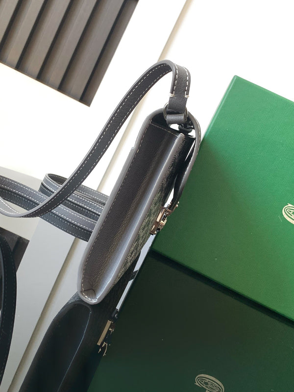 PORTAFOGLIO-BUSTA 21 CHYPRE IN TELA GOYARDINE GRIGIA E PELLE DI VITELLO