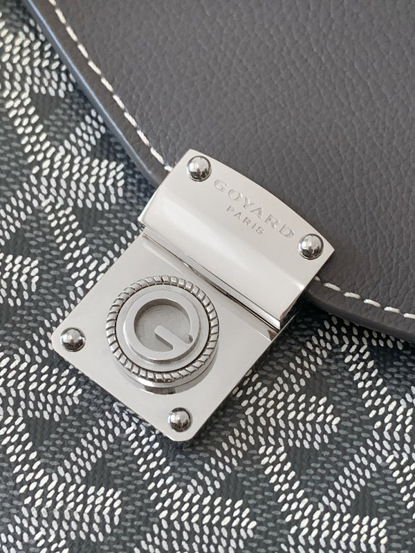 PORTAFOGLIO-BUSTA 21 CHYPRE IN TELA GOYARDINE GRIGIA E PELLE DI VITELLO