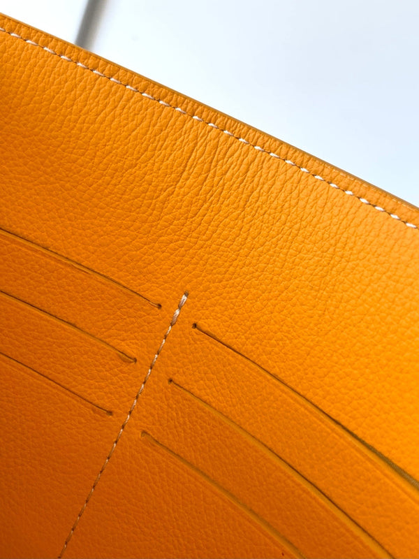 PORTAFOGLIO-BUSTA 21 IN TELA GOYARDINE GIALLA E PELLE DI VITELLO CHYPRE