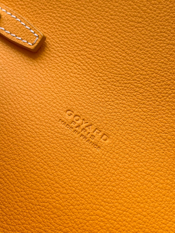 PORTAFOGLIO-BUSTA 21 IN TELA GOYARDINE GIALLA E PELLE DI VITELLO CHYPRE