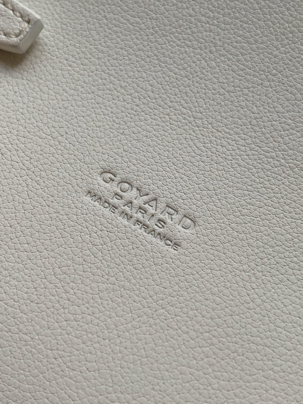 PORTAFOGLIO-BUSTA 21 CHYPRE IN TELA GOYARDINE BIANCA E PELLE DI VITELLO