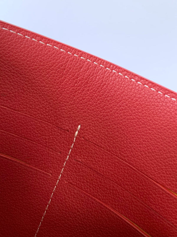 CHYPRE WALLET-POUCH 21 IN CLASSIC RED GOYARDINE CANVAS AND CALFSKIN