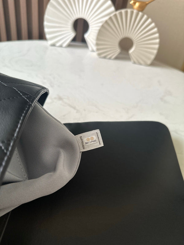 CC 2229 Classic Flap Bag 34cm Black Quited Lambskin