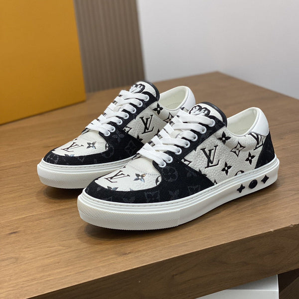 LV MONOGRAM BLACK AND WHITE SNEAKERS