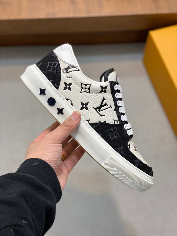 LV MONOGRAM BLACK AND WHITE SNEAKERS