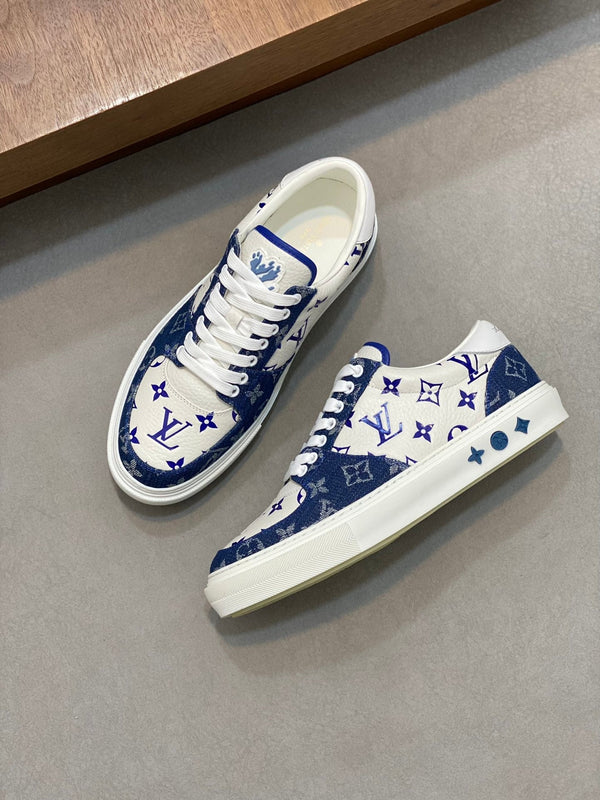 LV MONOGRAM BLUE AND WHITE SNEAKERS