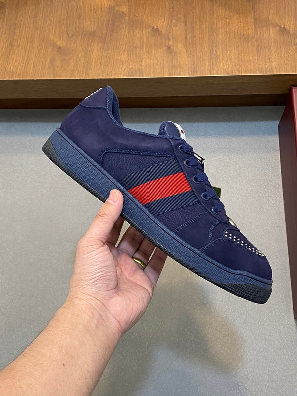 GG Men's Screener Sneaker Blue Cowhide 534045