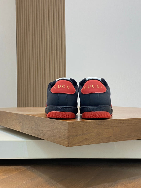 GG Men's Screener Sneaker Black Cowhide Canvas 534047