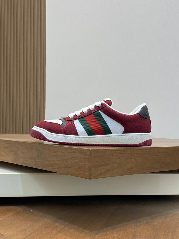 GG Men's Screener Sneaker Red White Canvas 534049