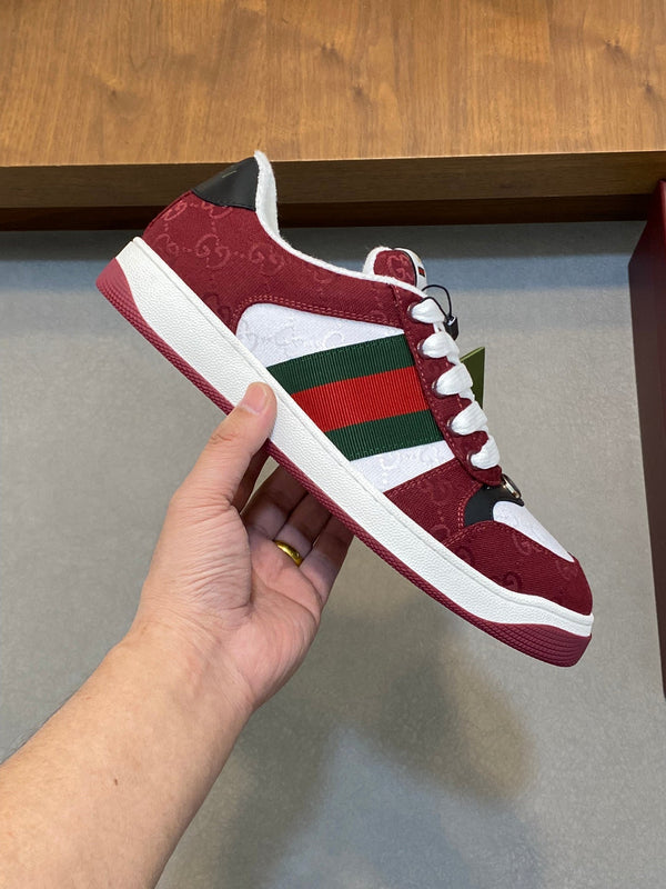 GG Men's Screener Sneaker Red White Canvas 534049