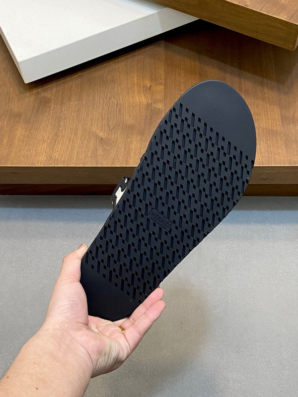 HM Men's Chypre Sandals Blue Black Denim Cowhide