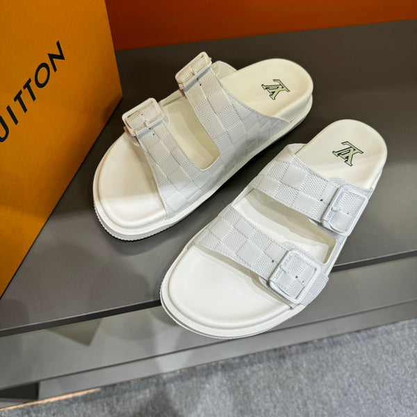 LV DAD SANDAL WHITE DAMIER CALFSKIN