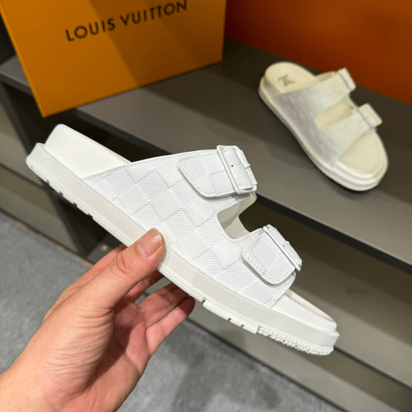 LV DAD SANDAL WHITE DAMIER CALFSKIN