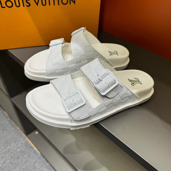 LV DAD SANDAL WHITE DAMIER CALFSKIN