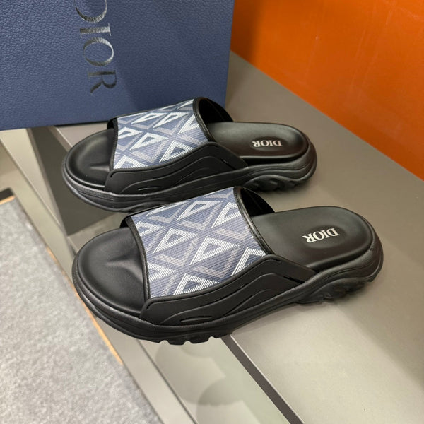 CD H-TOWN SANDAL GREY BLUE CALFSKIN