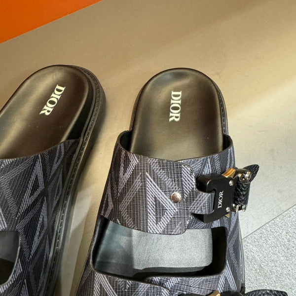 CD DOUBLE H-TOWN SANDAL BLACK CALFSKIN