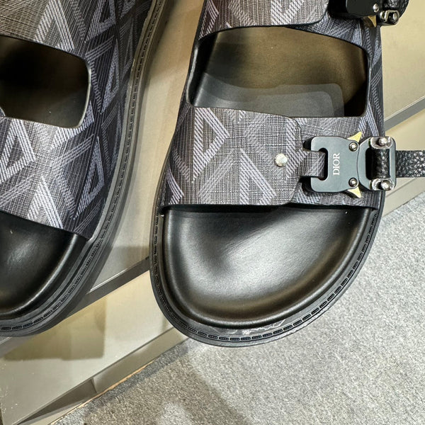 CD DOUBLE H-TOWN SANDAL BLACK CALFSKIN