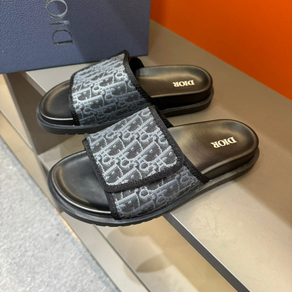 CD VELCRO STRAP SLIPPER LEAD COLOR JACQUARD