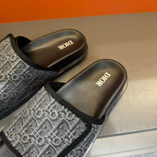 CD VELCRO STRAP SLIPPER ANCHOR JACQUARD