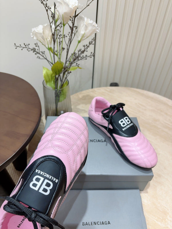 SOCCER SNEAKER IN PINK MIX BLACK QUILTED LAMBSKIN